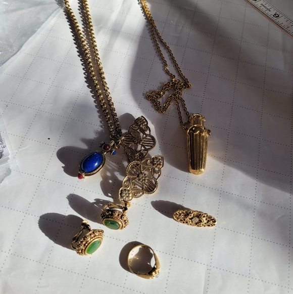 1928 Jewelry - 1928, Avon, Vtg Czechlosovakia Elegant Gold Gemstone Set Vintage Inspired